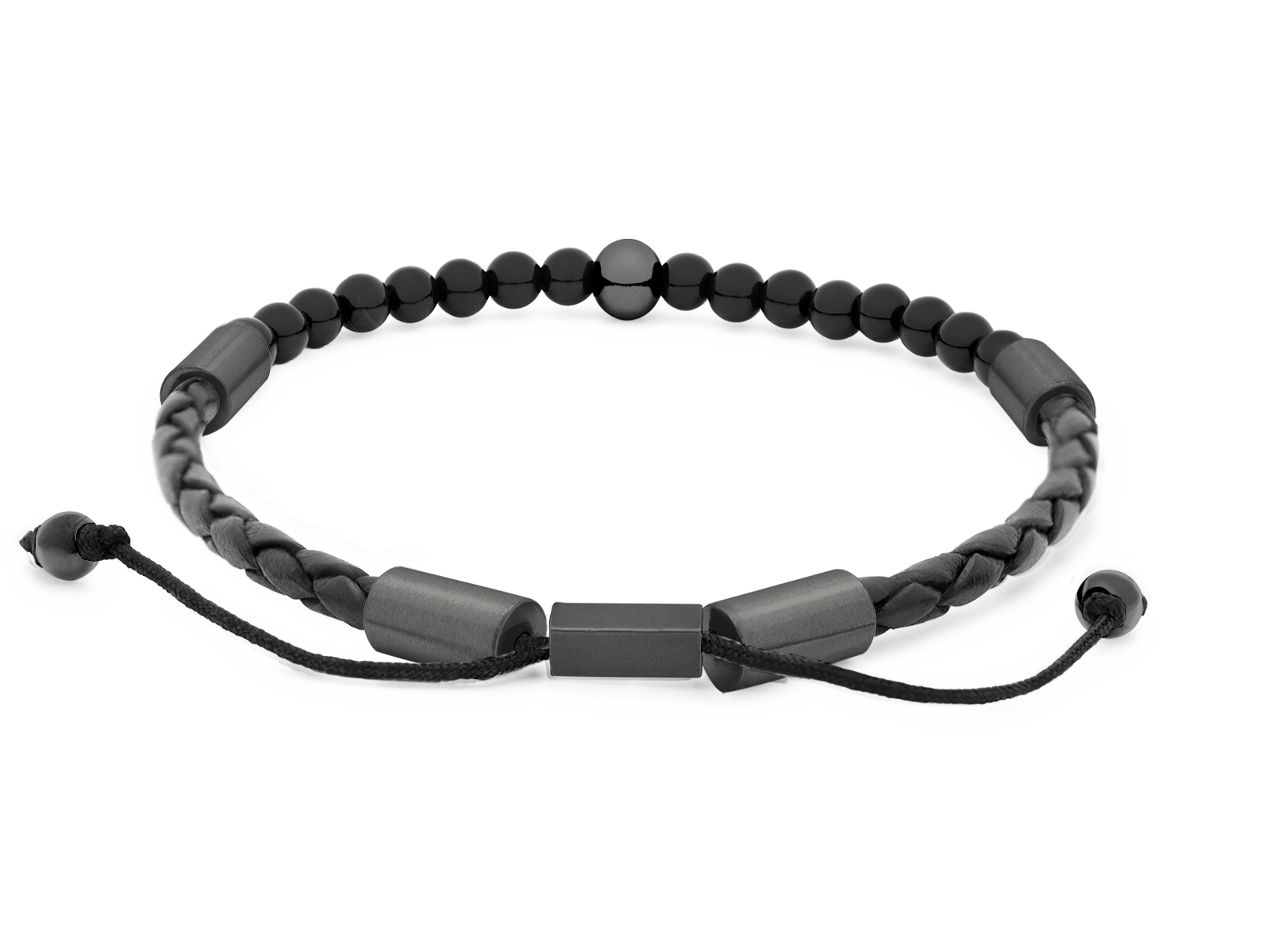 Herrenarmband TERRA Slim - GunMetal • Onyx