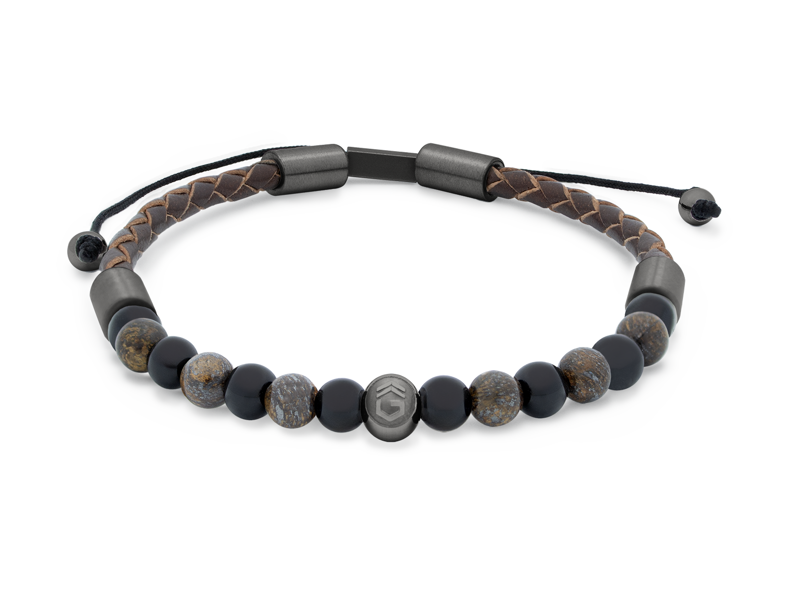 Herrenarmband TERRA Slim - GunMetal • Bronzit | Onyx