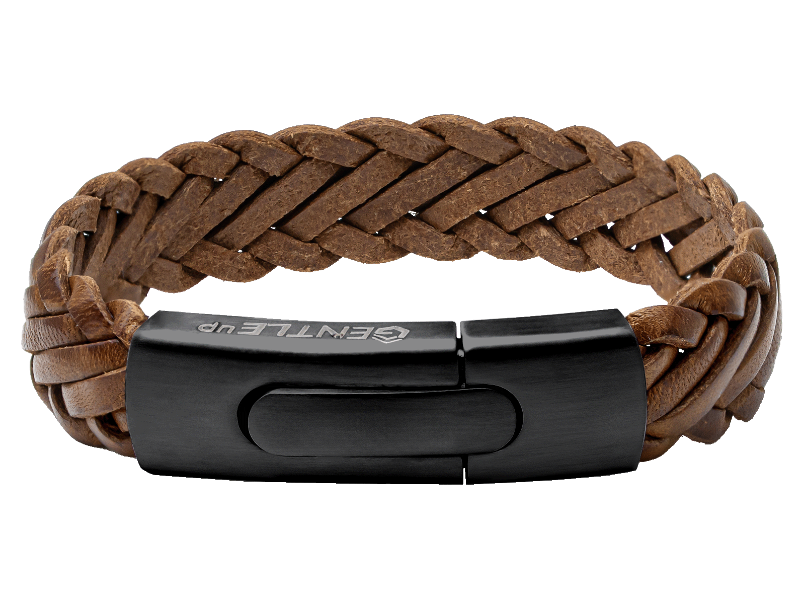 Herrenarmband Leder geflochten breit hellbraun Cognac schwarz Gravurarmband