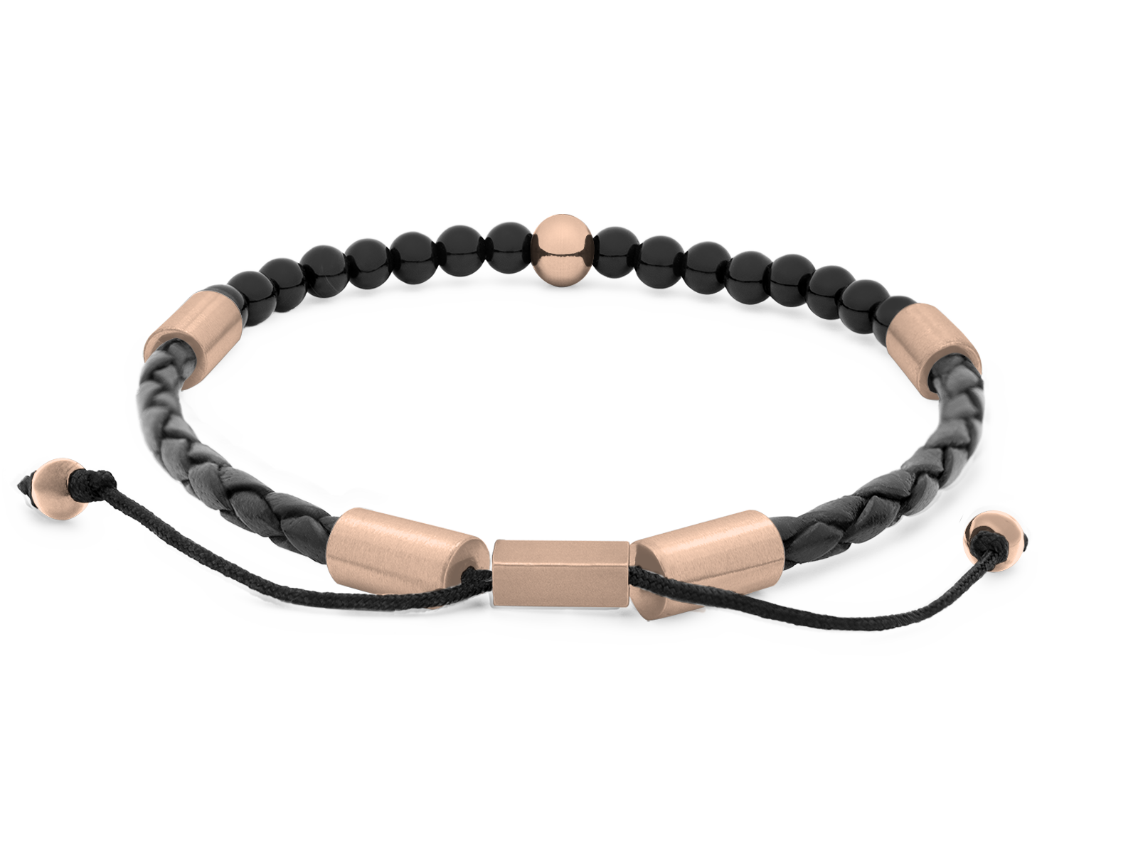 Herrenarmband TERRA Slim - RoséGold • Onyx