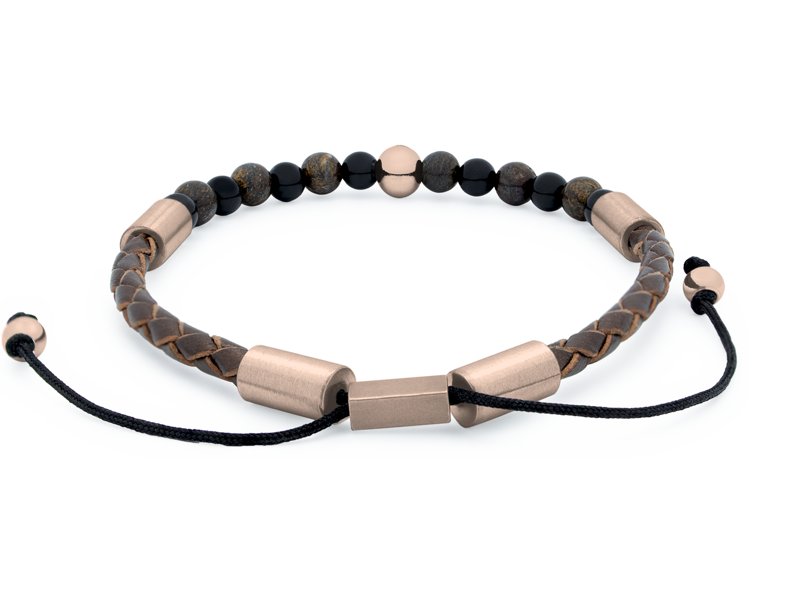 Herrenarmband TERRA Slim - RoséGold • Bronzit | Onyx