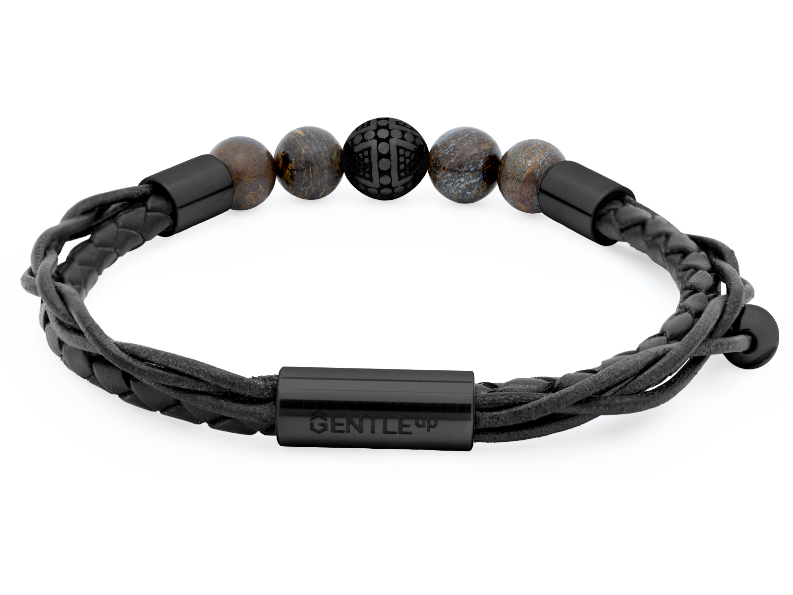 Herrenarmband TERRA Schwarz • Leder Schwarz | Bronzit