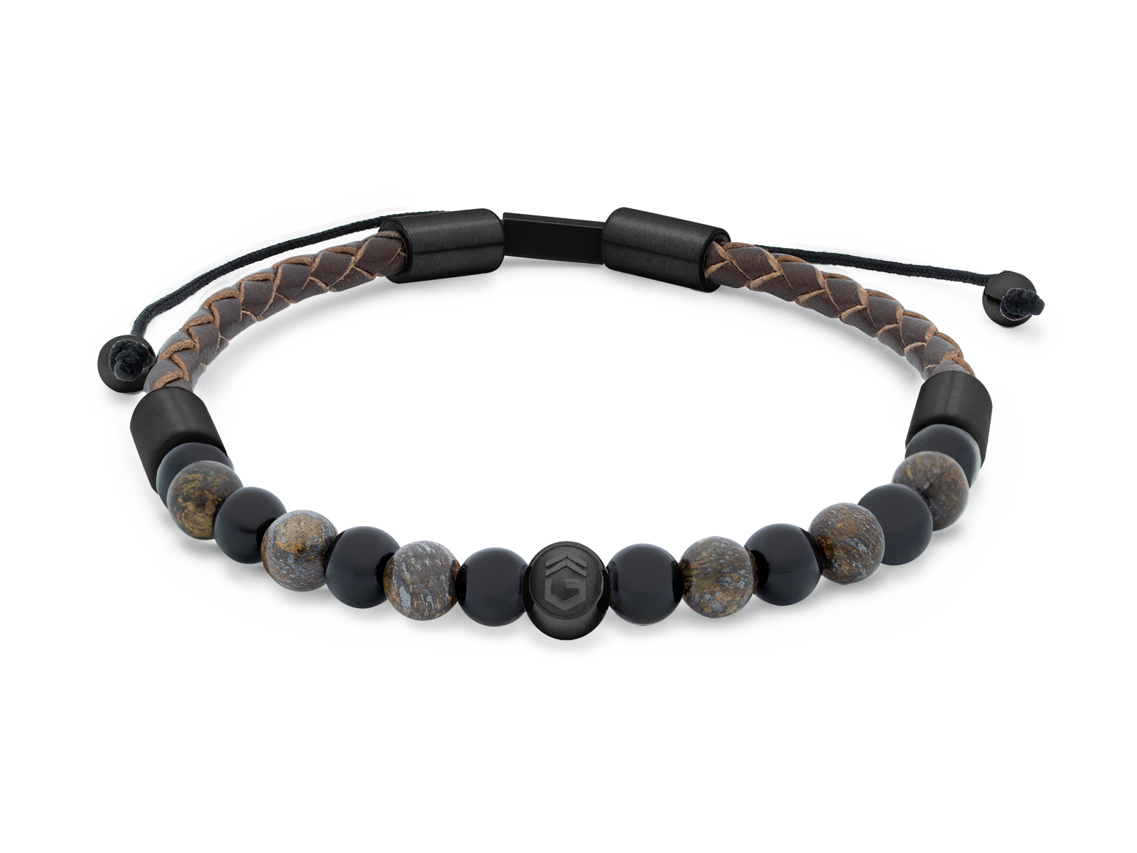 Herrenarmband TERRA Slim - Silber • Bronzit | Onyx