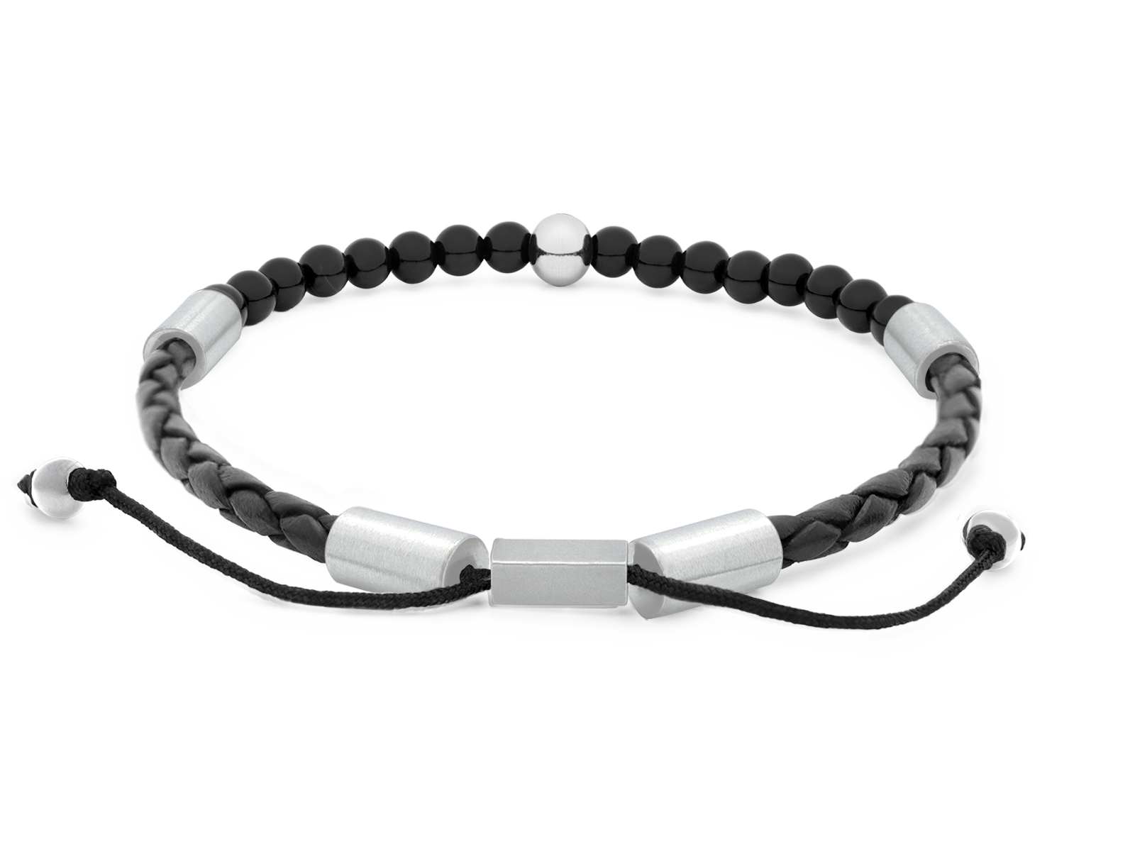 Herrenarmband TERRA Slim - Silber • Onyx