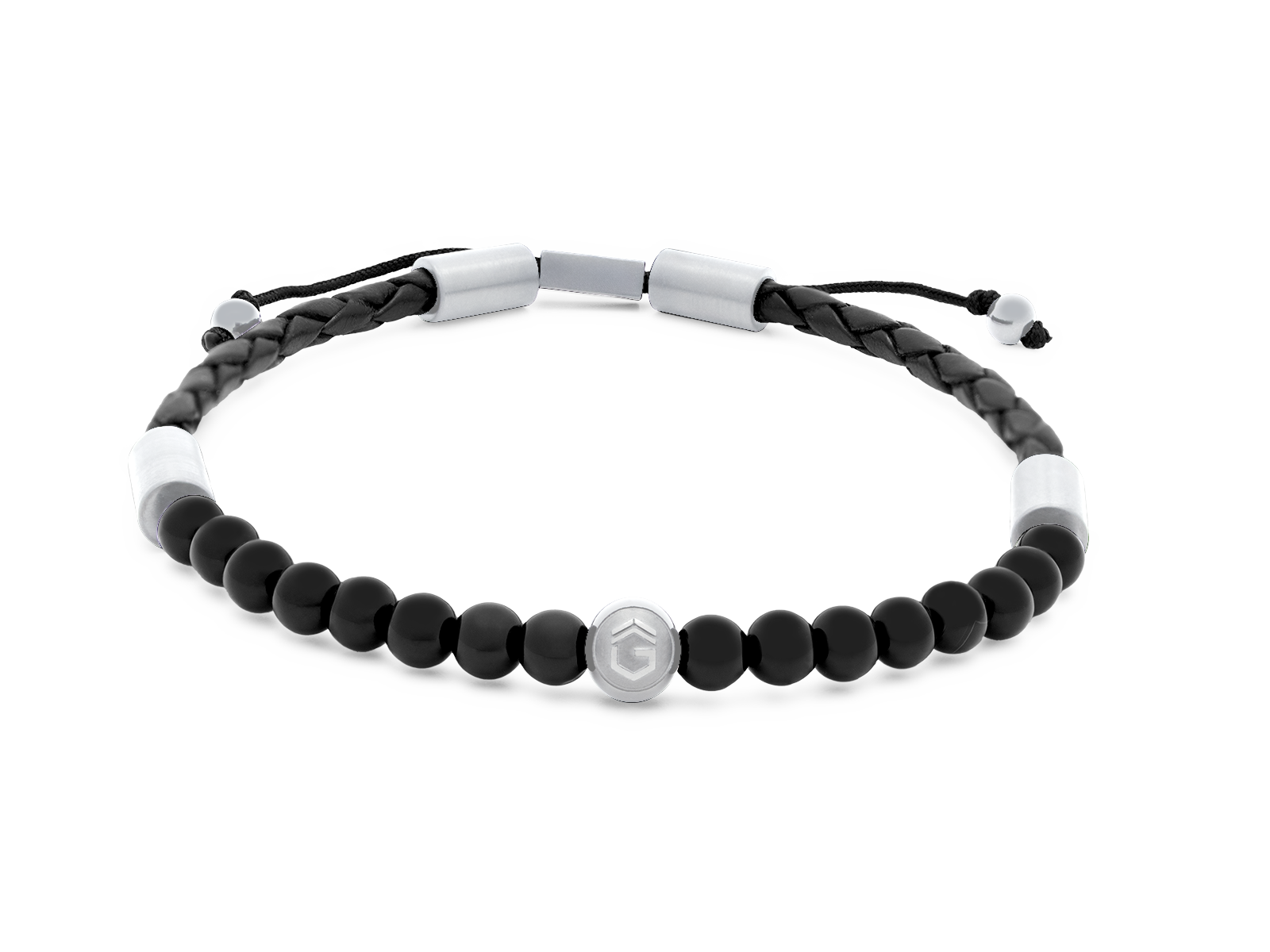 Herrenarmband TERRA Slim - Silber • Onyx