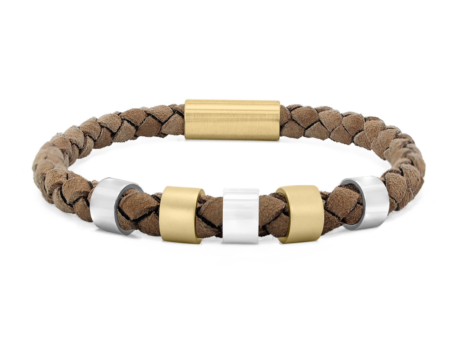 Herrenarmband VELOURS geflochten • Beige