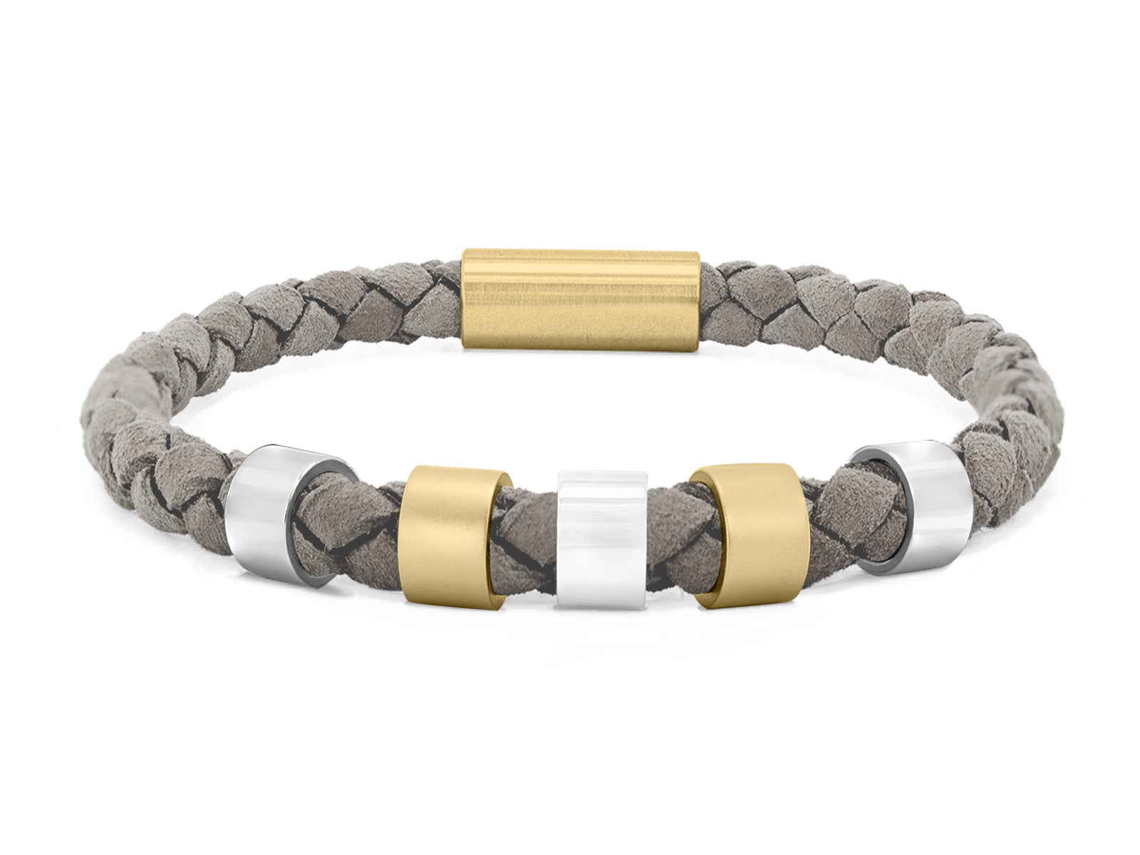 Herrenarmband VELOURS geflochten • Grau