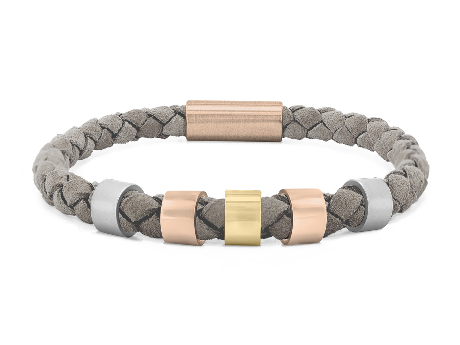 Herrenarmband VELOURS geflochten • Grau
